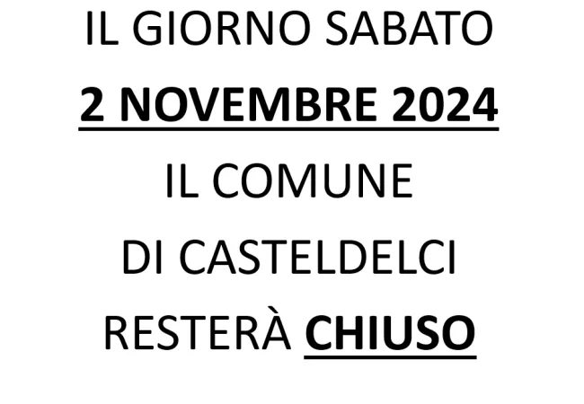 Chiusura 2 novembre