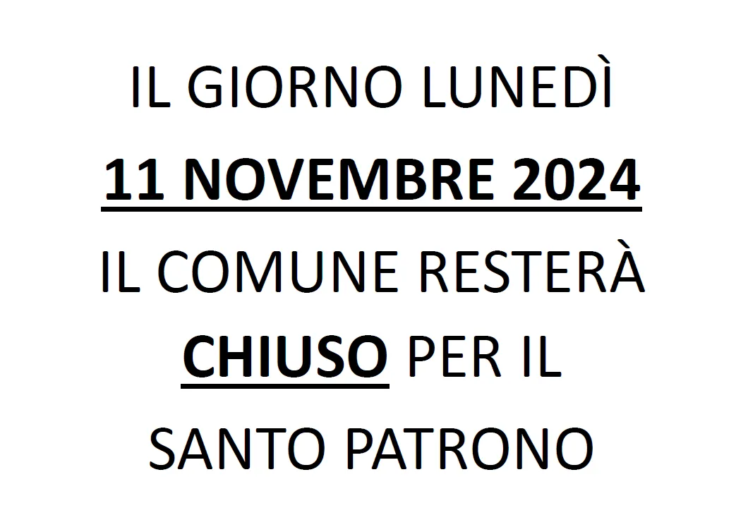 Chiusura 11 novembre