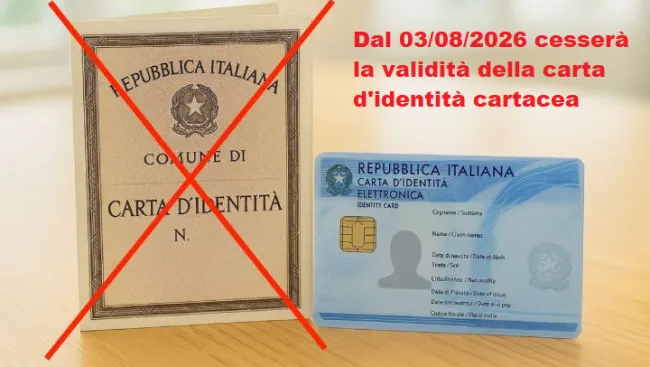 carta d'identità cartacea sbarrata e cie